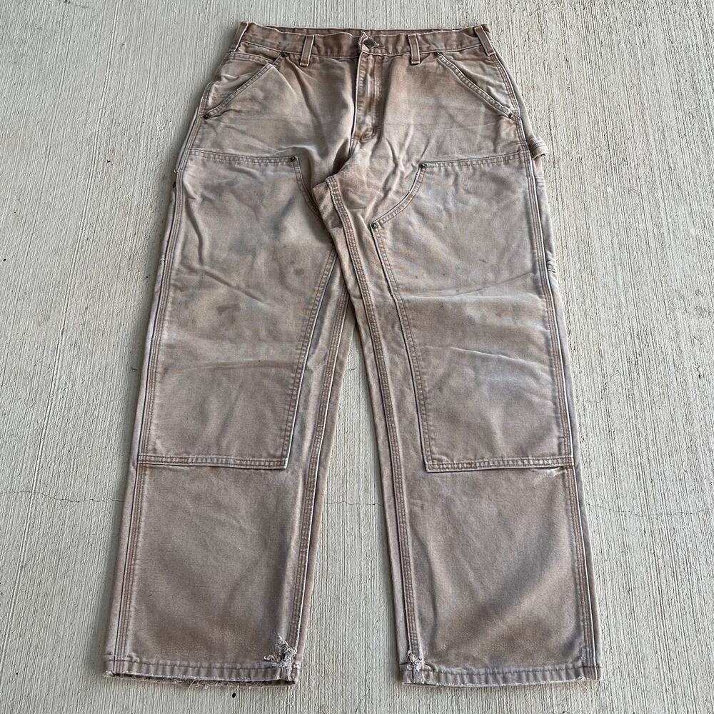 Carhartt B136 BRN faded brown double knee work wear carpenter pants